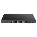 D-Link DGS-1250-28XMP-6KV 28-Port Smart Managed Gigabit PoE Switch with 10-Gigabit Uplinks (New)