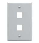 FACEPLATE, FLAT, 1-GANG, 2-PORT, GRAY