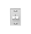 FACEPLATE, ANGLED, 1-GANG, 2-PORT, WHITE
