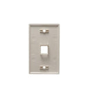 FACEPLATE, FLAT, 1-GANG, 1-PORT, ALMOND