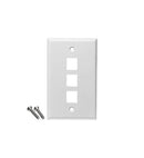 FACEPLATE, FLAT,1-GANG,3-PORT, 25PK, WH