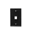 FACEPLATE, FLAT, 1-GANG, 1-PORT, BLACK