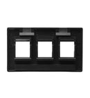 FACEPLATE, FURNITURE, 3-PORT, BLACK