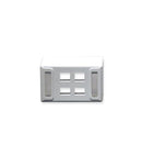 FACEPLATE, FURNITURE, UNIV, 4-PORT WHITE