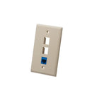 FACEPLATE, FLAT, 1-GANG, 3-PORT, IVORY