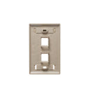 FACEPLATE, ID, 1-GANG, 2-PORT, IVORY