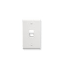 FACEPLATE, ANGLED, 1-GANG, 1-PORT, WHITE