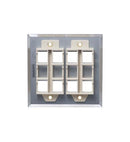 FACEPLATE, STAINLESS STEEL,2-GANG,8-PORT