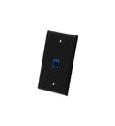FACEPLATE, FLAT, 1-GANG, 1-PORT, BLACK
