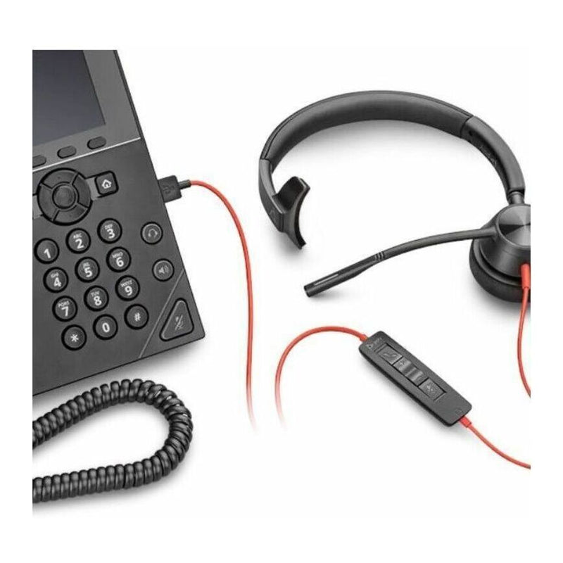 Poly Blackwire 3310 Monaural USB-C Headset +USBC/A Adapter HP 8X215AA (New)