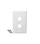 FACEPLATE, FLAT,1-GANG,2-PORT, 25PK, WH