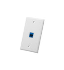 FACEPLATE, FLAT, 1-GANG, 1-PORT, WHITE