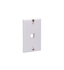 WALL PLATE, PHONE, FLUSH, 1-PORT, WHITE