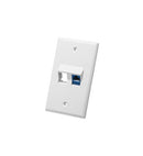 FACEPLATE, ANGLED, 1-GANG, 2-PORT, WHITE