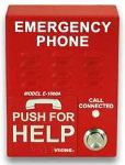 Viking Electronics ADA Compliant Emergency Phone with Dialer and Voice Announcer Red Powder Paint Finish with in. in. Emergency Phonein. in. Verbiage Surface Mount Only with Enhanced Weather Protection (EWP) - E-1600A-EWP