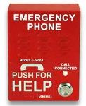 Viking Electronics ADA Compliant Emergency Phone with Dialer and Voice Announcer Red Powder Paint Finish with in. in. Emergency Phonein. in. Verbiage Surface Mount Only - E1600A