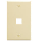 FACEPLATE, FLAT, 1-GANG, 1-PORT, ALMOND