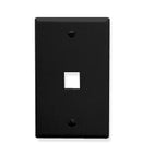 FACEPLATE, FLAT, 1-GANG, 1-PORT, BLACK