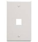 FACEPLATE, FLAT, 1-GANG, 1-PORT, WHITE