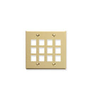 FACEPLATE, FLAT, 2-GANG, 12-PORT, IVORY