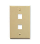 FACEPLATE, FLAT, 1-GANG, 2-PORT, IVORY