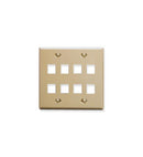 FACEPLATE, FLAT, 2-GANG, 8-PORT, IVORY