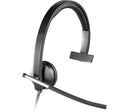 Logitech 981-000513 headphones/headset Wired Head-band Office/Call center USB Type-A Black, Silver