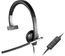 Logitech 981-000513 headphones/headset Wired Head-band Office/Call center USB Type-A Black, Silver