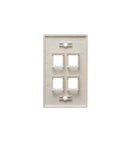 FACEPLATE, FLAT,1-GANG,4-PORT, 25PK, IV