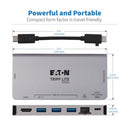 Tripp Lite U442-DOCK5D-GY laptop dock/port replicator Wired USB 3.2 Gen 1 (3.1 Gen 1) Type-C Gray