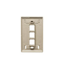 FACEPLATE, ID, 1-GANG, 3-PORT, IVORY
