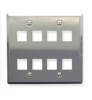 FACEPLATE, STAINLESS STEEL,2-GANG,8-PORT