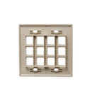 FACEPLATE, FLAT, 2-GANG, 12-PORT, IVORY