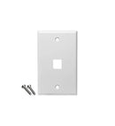 FACEPLATE, FLAT,1-GANG,1-PORT, 25PK, WH