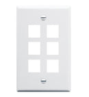 FACEPLATE, OVERSIZED, 6-PORT, WHITE