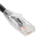 PATCH CORD CAT6 CLEAR BOOT 3' BLACK