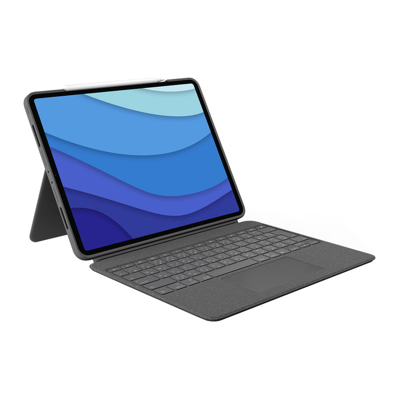 Logitech Combo Touch Keyboard/Cover Case for 12.9" Logitech, iPad Pro (5th Generation) Tablet Oxford Gray 920-010097 (New)