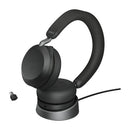 Jabra Evolve2 75 Headset Wireless Head-band Office/Call center USB Type-C Bluetooth Charging stand Black