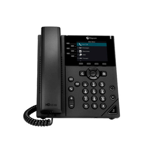 Polycom 2200-48830-019 VVX 350 Desktop Business IP Phone Skype for Business Edition Without Power Supply HP 89B68AA (New)