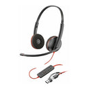 Poly Blackwire 3220 Stereo USB-C Black Headset + USB-C/A Adapter (Bulk) HP 8X2J9A6 (New)