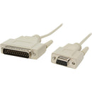 C2G 03020 10ft DB25 Male to DB9 Female Null Modem Cable