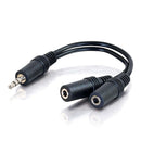 C2G 40426 6 inch Value Series 3.5mm Stereo Male to 2x 3.5mm Stereo Female Audio Y-Cable