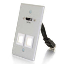 C2G 60160 HDMI Pass Through Single Gang Wall Plate with Two Keystones