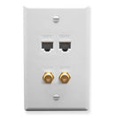 ICC Integrated Faceplate 2Dat/2FType (White)
