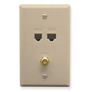 ICC Integrated Faceplate 1Voice/1Data/1CATV 6P6C (Ivory)