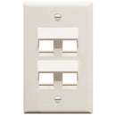 ICC Angled Faceplate 4-Port (White)