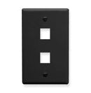 ICC Flat Faceplate 2-Port (Black)