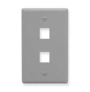 ICC Flat Faceplate 2-Port (Grey)