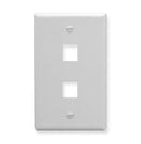 ICC Flat Faceplate 2-Port (White)