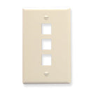 ICC Flat Faceplate 3-Port (Almond)